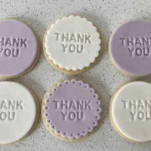 Embossed Message Gift Biscuits - Pink Aubergine Branded Bakes