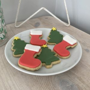 Christmas Tree and Stocking Hand baked Shortbread Gift Biscuits