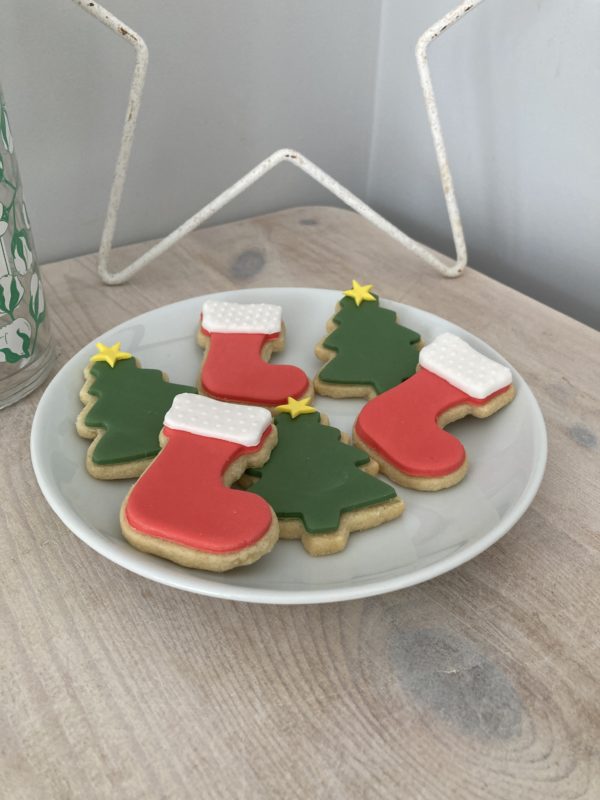Christmas Tree and Stocking Hand baked Shortbread Gift Biscuits